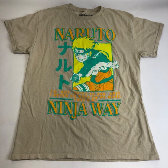 Naruto Shippuden Adult T-Shirt Size Medium Ninja Way "I'm Not Going to Run Away" - Picture 1 of 10